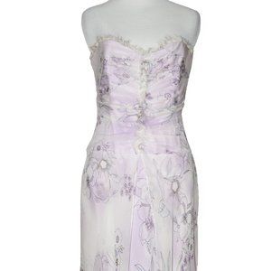 DAVID MEISTER Stunning Floor length Strapless Dress Formal Wedding Gown Sz 6